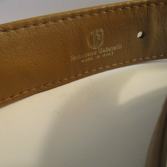 *NAZARENO GABRIELLI LIGHT BROWN LEATHER BELT - MADE IN ITALY - 42\
